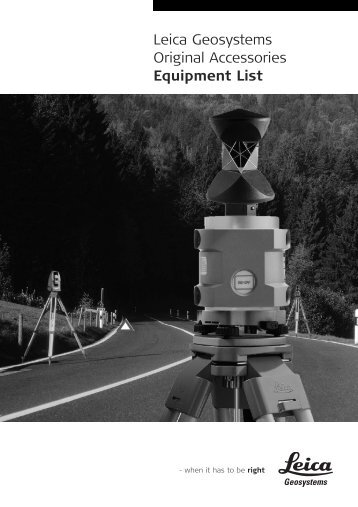 Leica Geosystems Original Accessories Equipment List - Geotech