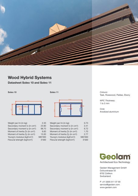 Wood Hybrid Systems: Soleo 10 and 11 - Geolam