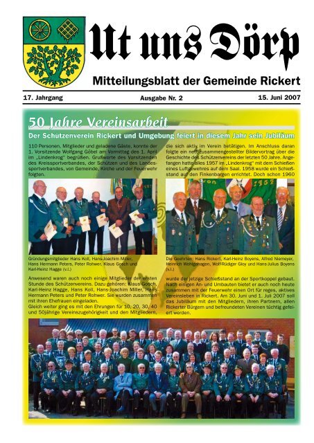 50 Jahre Vereinsarbeit - Gemeinde Rickert