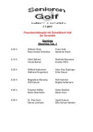 7.7.2011 Freundschaftsspiel mit Schwäbisch Hall 2er Scramble ...