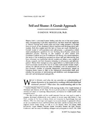 Self and Shame: A Gestalt Approach - Gestalt International Study ...