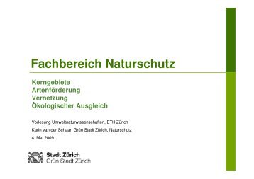 Fachbereich Naturschutz - ETH Zürich