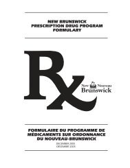 New Brunswick Prescription Drug Program Formulary Gouvernement