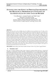 INVESTIGATING THE EFFECT OF PROCESS PARAMETERS ON THE MECHANICAL PROPERTIES OF A713 SAND CAST ALUMINIUM ALLOY BY USING TAGUCHI METHOD