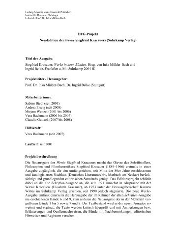 Weitere Informationen - Institut für Deutsche Philologie