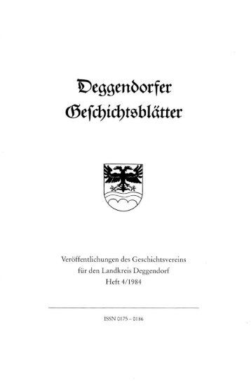 und Vorwort - Geschichtsverein für den Landkreis Deggendorf