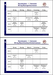 Stundenplan ? 1. Semester Wi-Ing Bauingenieurwesen ...