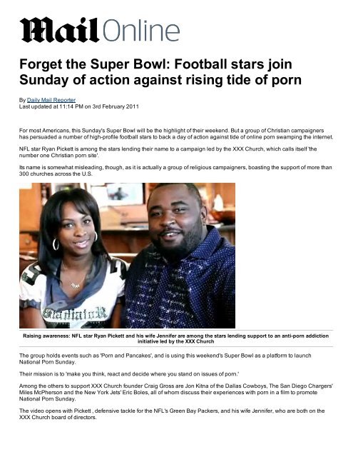 495px x 640px - Forget the Super Bowl: Football stars join Christian ... - XXX Church