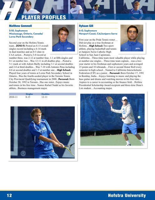 2011– 12 Men's and woMen's Tennis - GoHofstra.com