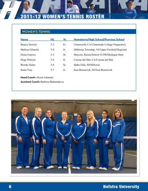 2011– 12 Men's and woMen's Tennis - GoHofstra.com