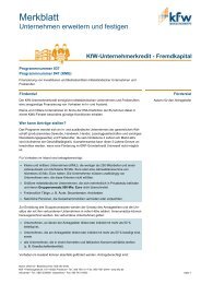 Merkblatt KfW-Unternehmerkredit – Fremdkapital (PDF, 75 KB)