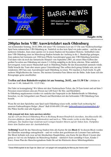 herunterladen (Ausgabe 01/2006) - VfL Germania Leer