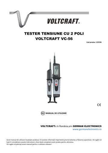 tester tensiune cu 2 poli voltcraft vc-56 - German Electronics