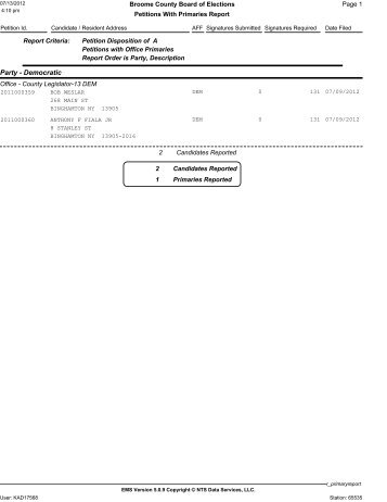 Party - Democratic - Broome County