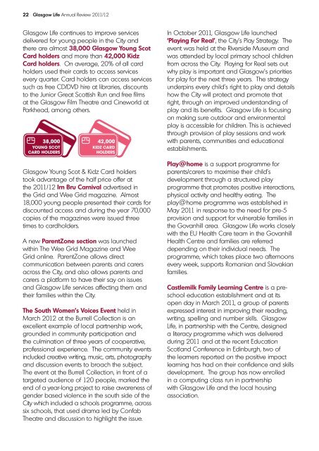 Annual Review 2011/12 - Glasgow Life