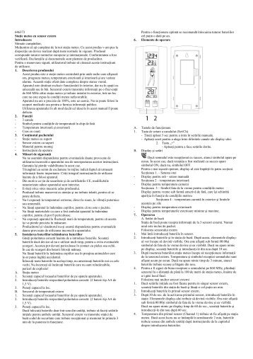 646373 Staţie meteo cu senzor extern Introducere Stimate ...