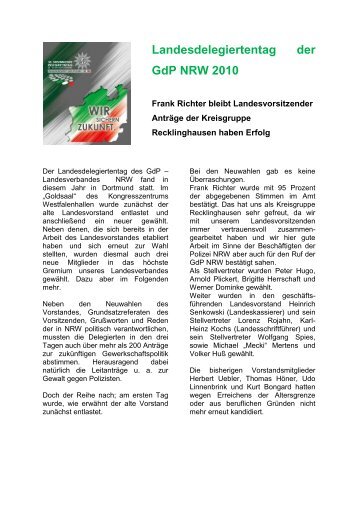 Landesdelegiertentag der - (GdP) - Kreisgruppe Recklinghausen