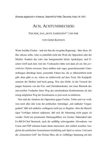 ACH, ACHTUNDSECHZIG - Gerd Koenen