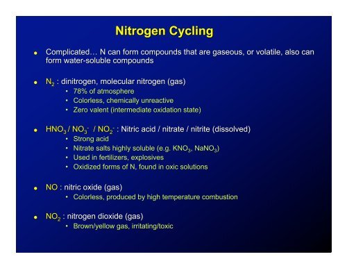 Nitrogen Dynamics