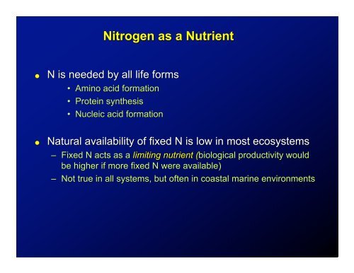 Nitrogen Dynamics