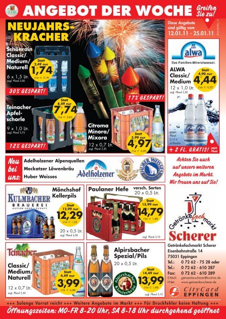 ANGEBOT DER WOCHE - Getränkefachmarkt Scherer