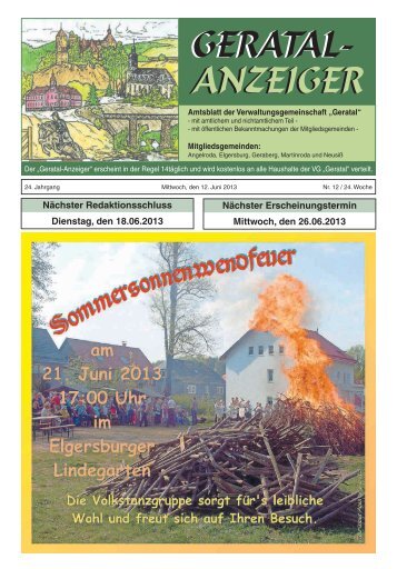 Geratalanzeiger Nr. 12 vom 12.06.2013 - Verwaltungsgemeinschaft ...