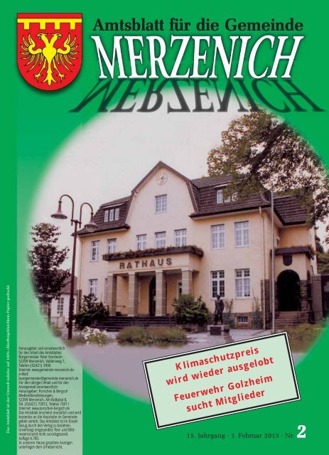 Nr. 02/2013, erschienen am 01.02.2013 - Gemeinde Merzenich