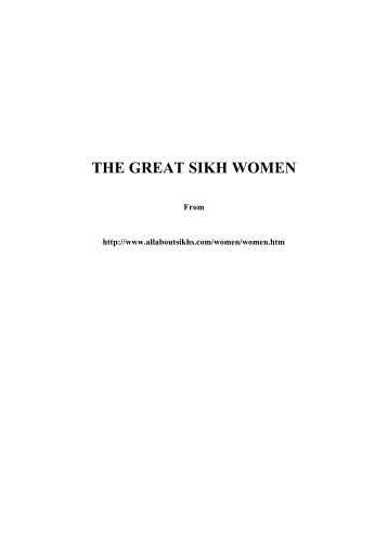 THE GREAT SIKH WOMEN - Sikh Missionary Society