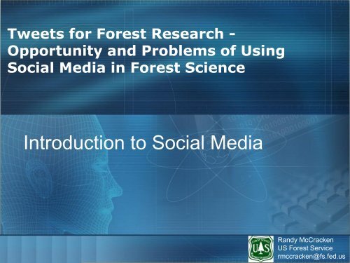Introduction to Social Media - Global Forest Information Service