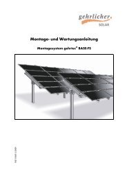 Montage- und Wartungsanleitung - Gehrlicher Solar