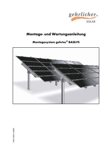 Montage- und Wartungsanleitung - Gehrlicher Solar