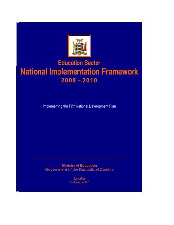 Zambia's Education Sector National Implementation Framework ...