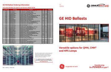 GE HID Ballasts - GE Lighting Asia Pacific