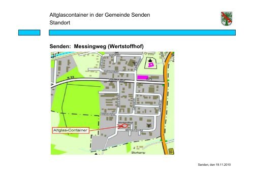 Präsentation Altglasentsorgung in der Gemeinde Senden