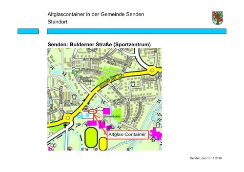 Präsentation Altglasentsorgung in der Gemeinde Senden