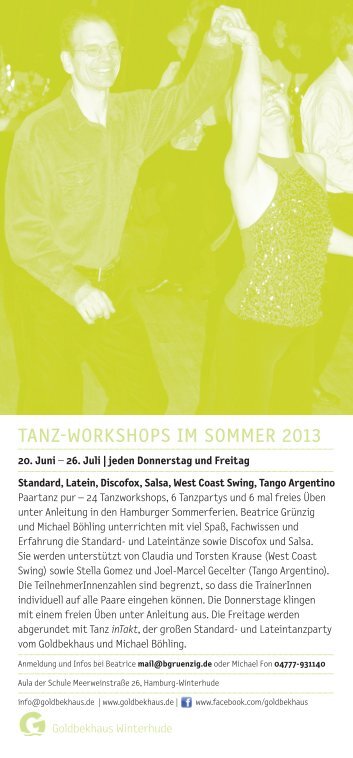 tanz-workshops im sommer 2013 - im Goldbekhaus