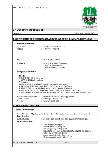 CF Desco® II Deflocculant