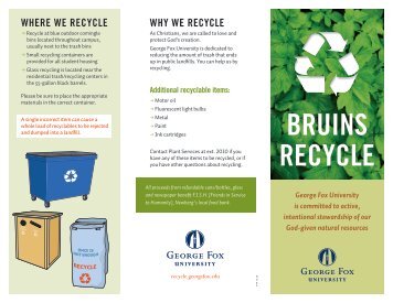 Download a GFU recycling brochure (PDF). - George Fox University