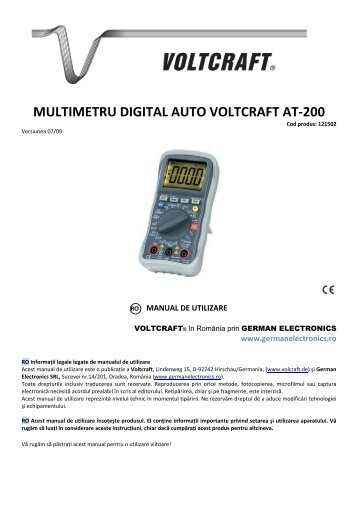 multimetru digital auto voltcraft at-200 - German Electronics