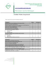 Prävention von Ess-Störungen - Gesundheit und Schule