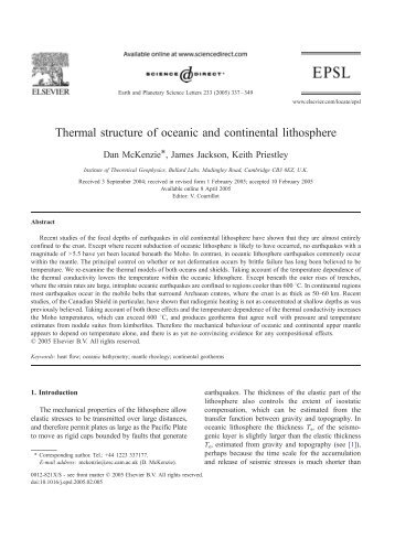 Thermal structure of oceanic and continental lithosphere