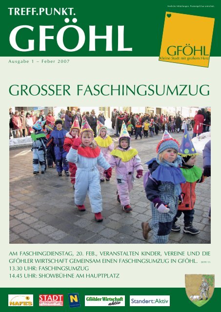 GROSSER FASCHINGSUMZUG - Stadtgemeinde Gföhl