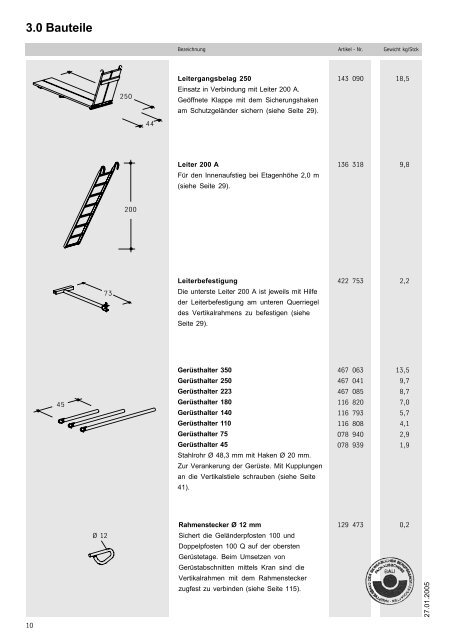 Hünnebeck Bosta 100 A+V - Geruest