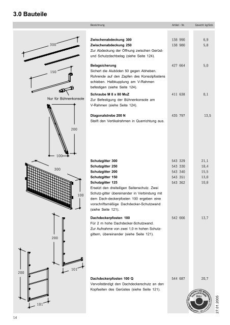 Hünnebeck Bosta 100 A+V - Geruest