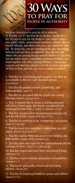 30 ways to pray for people in authority - Get America Praying