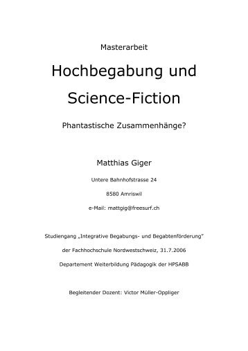 Masterarbeit "Hochbegabung und Science-Fiction" - Gigers.com