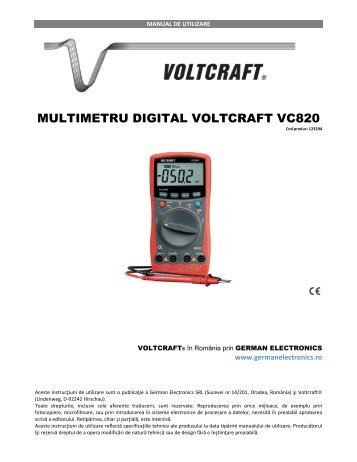 MULTIMETRU DIGITAL VOLTCRAFT VC820 - German Electronics