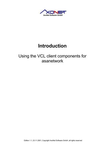 Using the Vclclient components - Axonet Software Gmbh