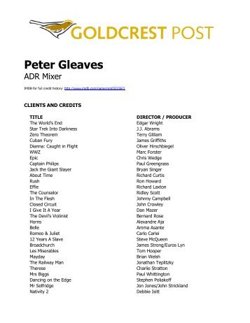 Peter Gleaves CV 010713.pdf - Goldcrest Films