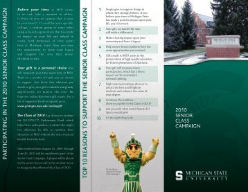 Campaign brochure - Giving to MSU - Michigan State University